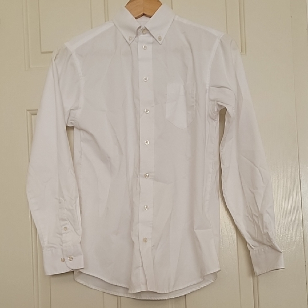 CHAPS Classic White Shirt Boy's Size 14 Button Down Shirt